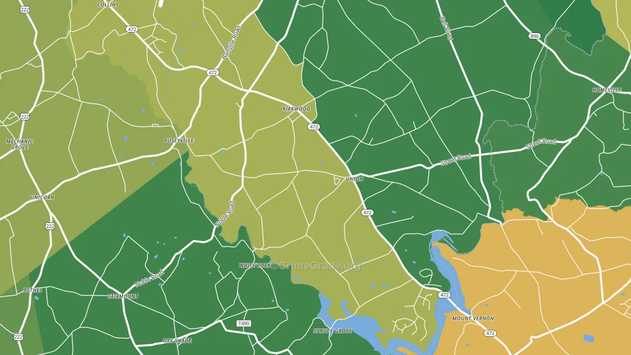 17536, PA Map of Theft Rates
