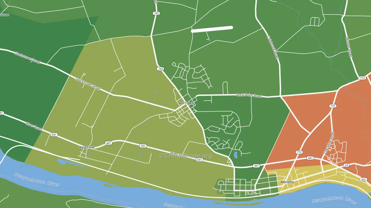17550, PA Map of Theft Rates
