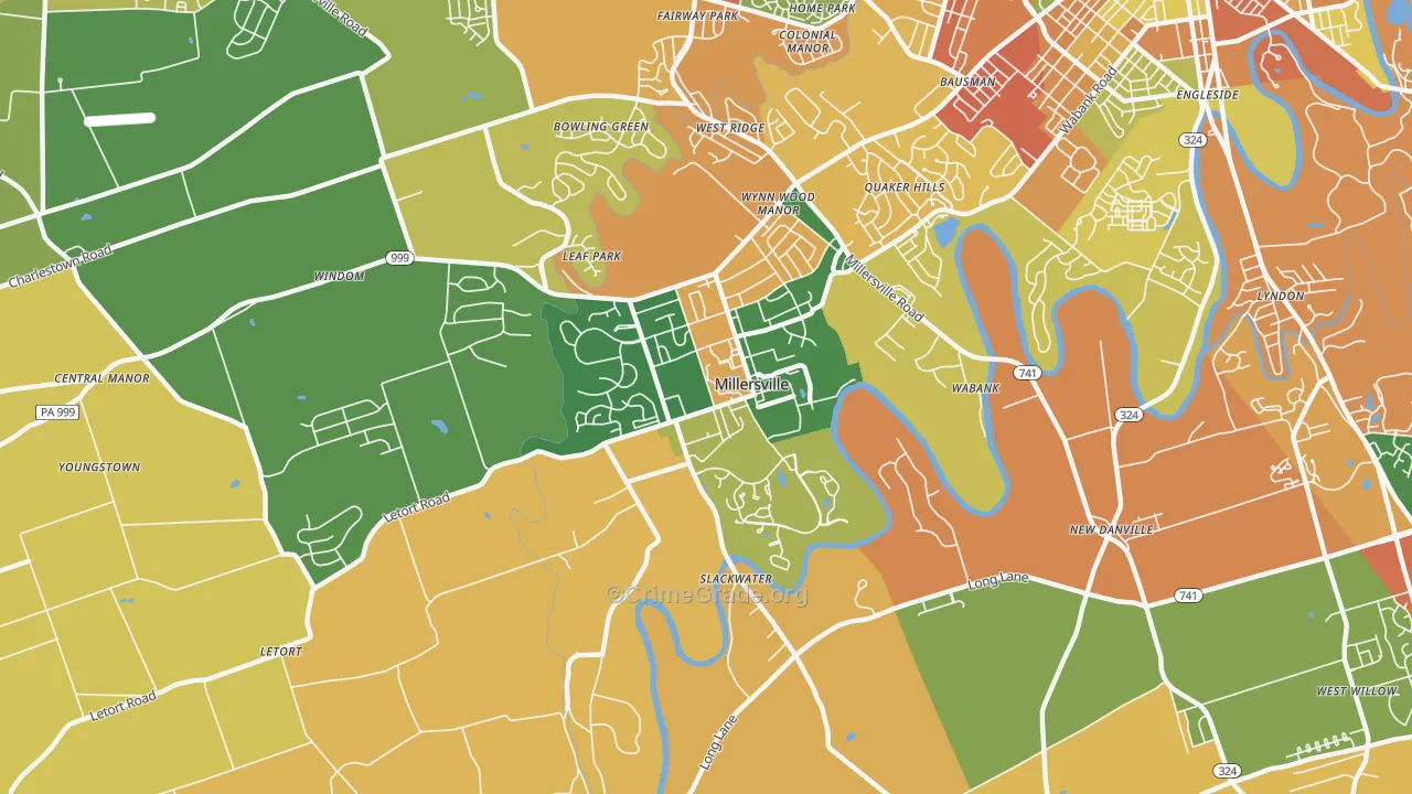 17551, PA Map of Theft Rates