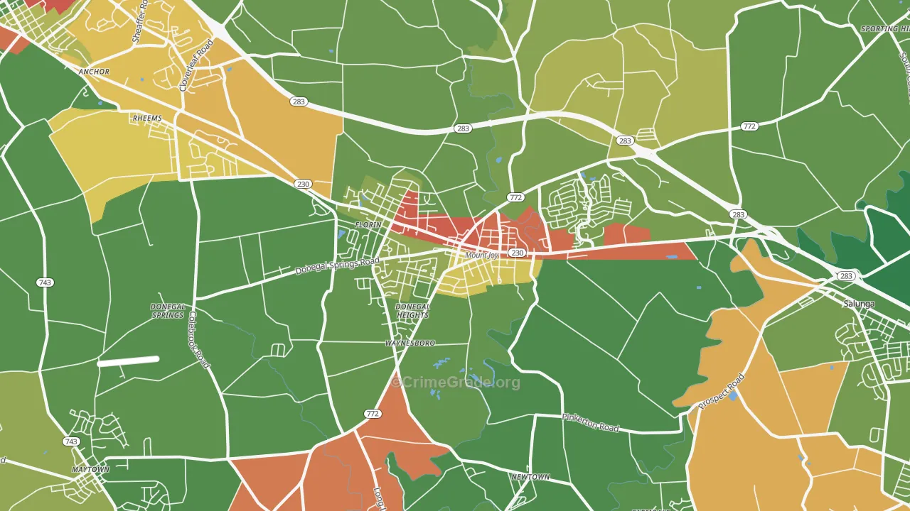 17552, PA Map of Theft Rates