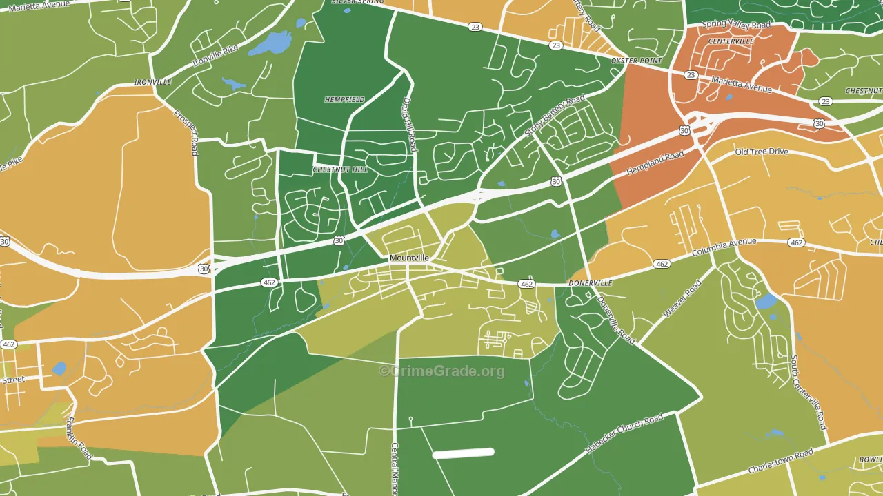 17554, PA Map of Theft Rates