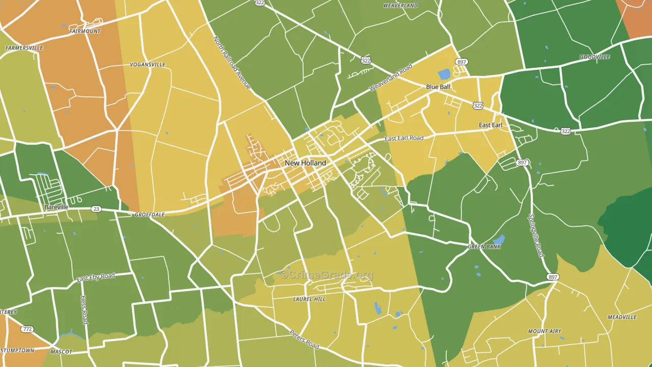 17557, PA Map of Theft Rates