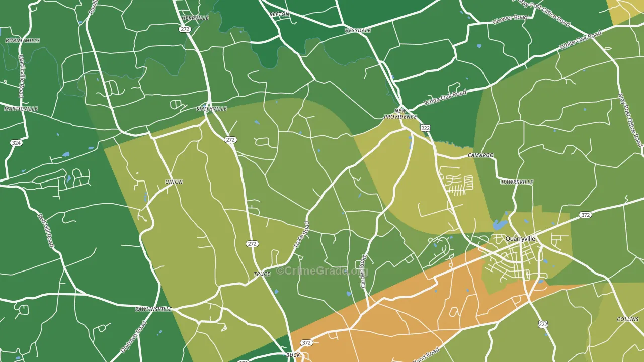 17560, PA Map of Theft Rates