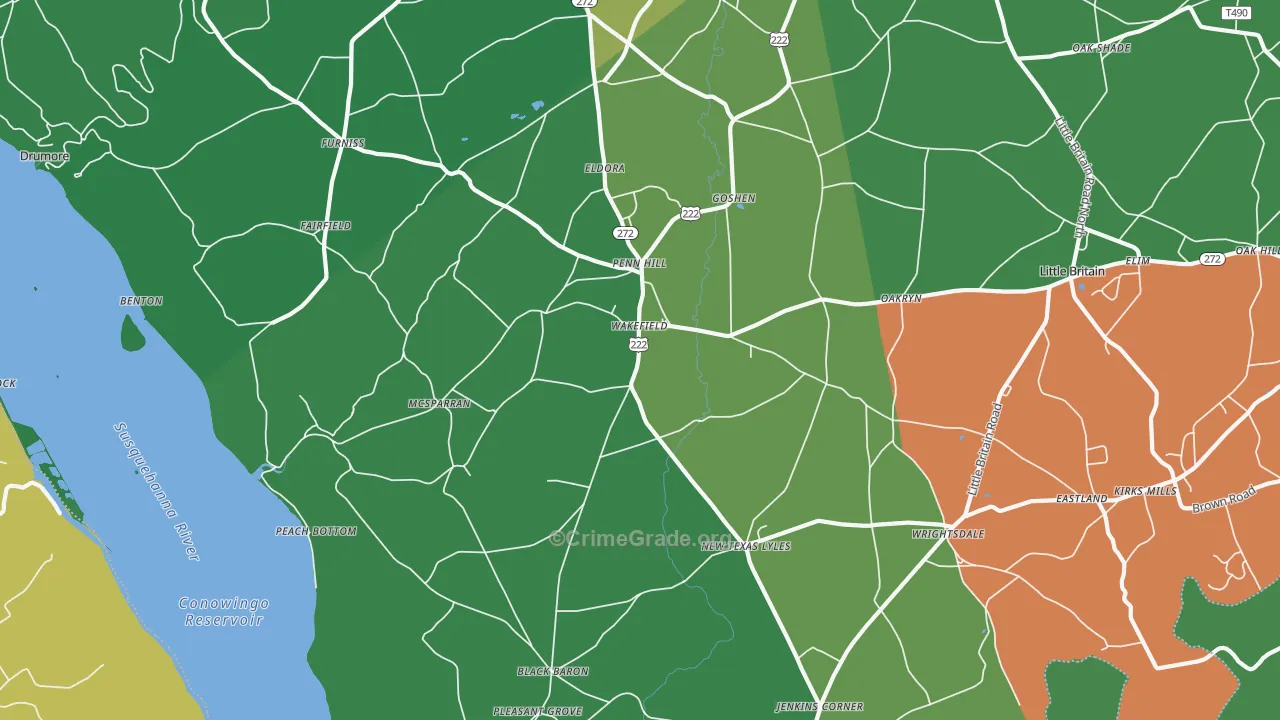 17563, PA Map of Theft Rates