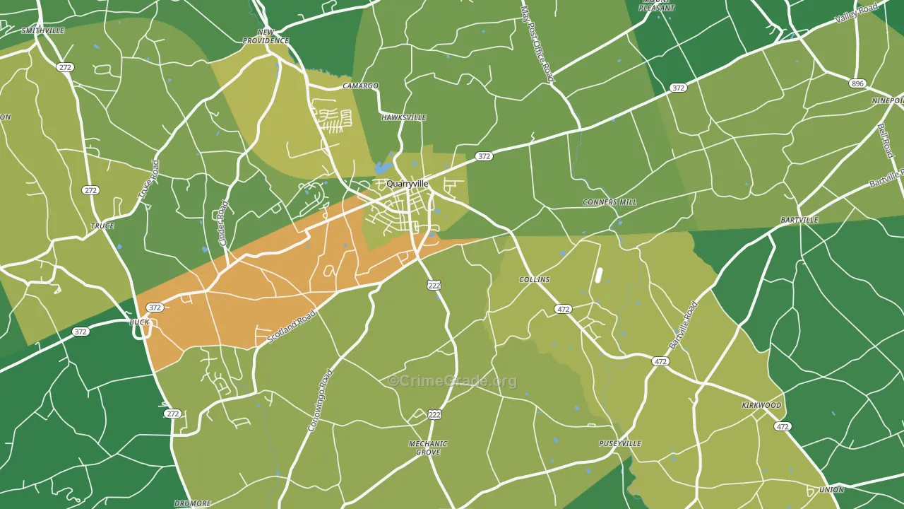 17566, PA Map of Theft Rates