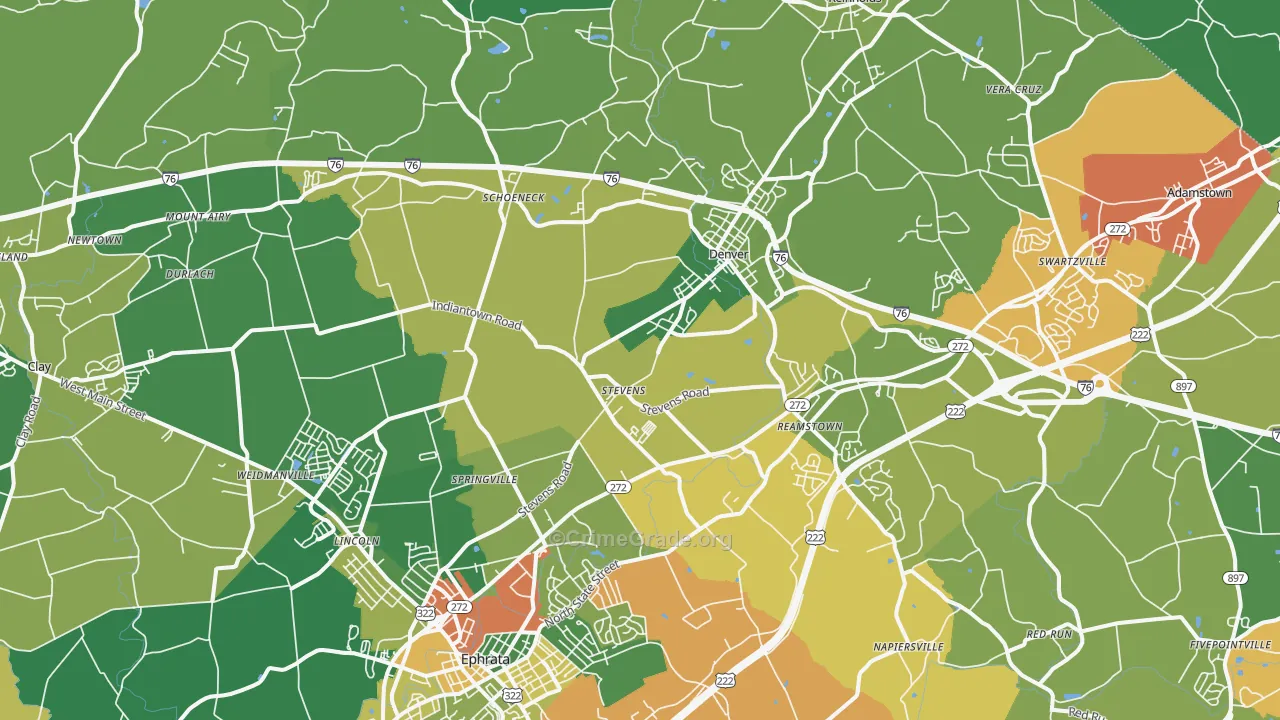 17578, PA Map of Theft Rates
