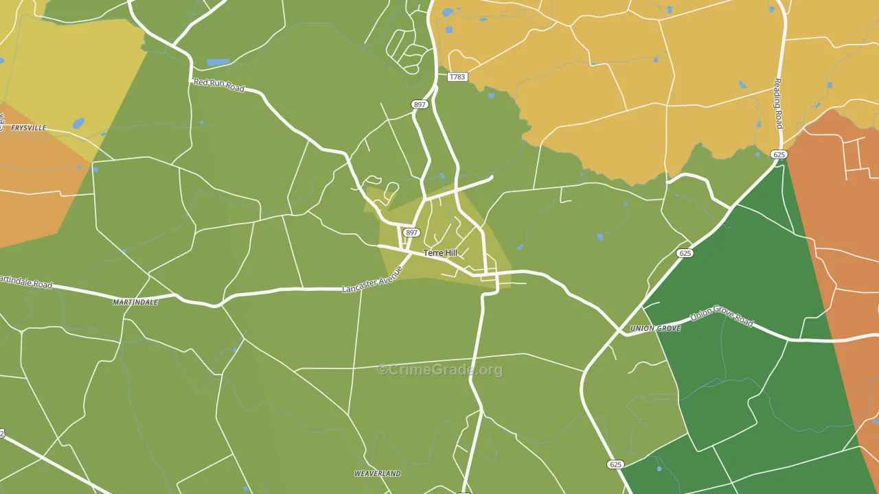 17581, PA Map of Theft Rates