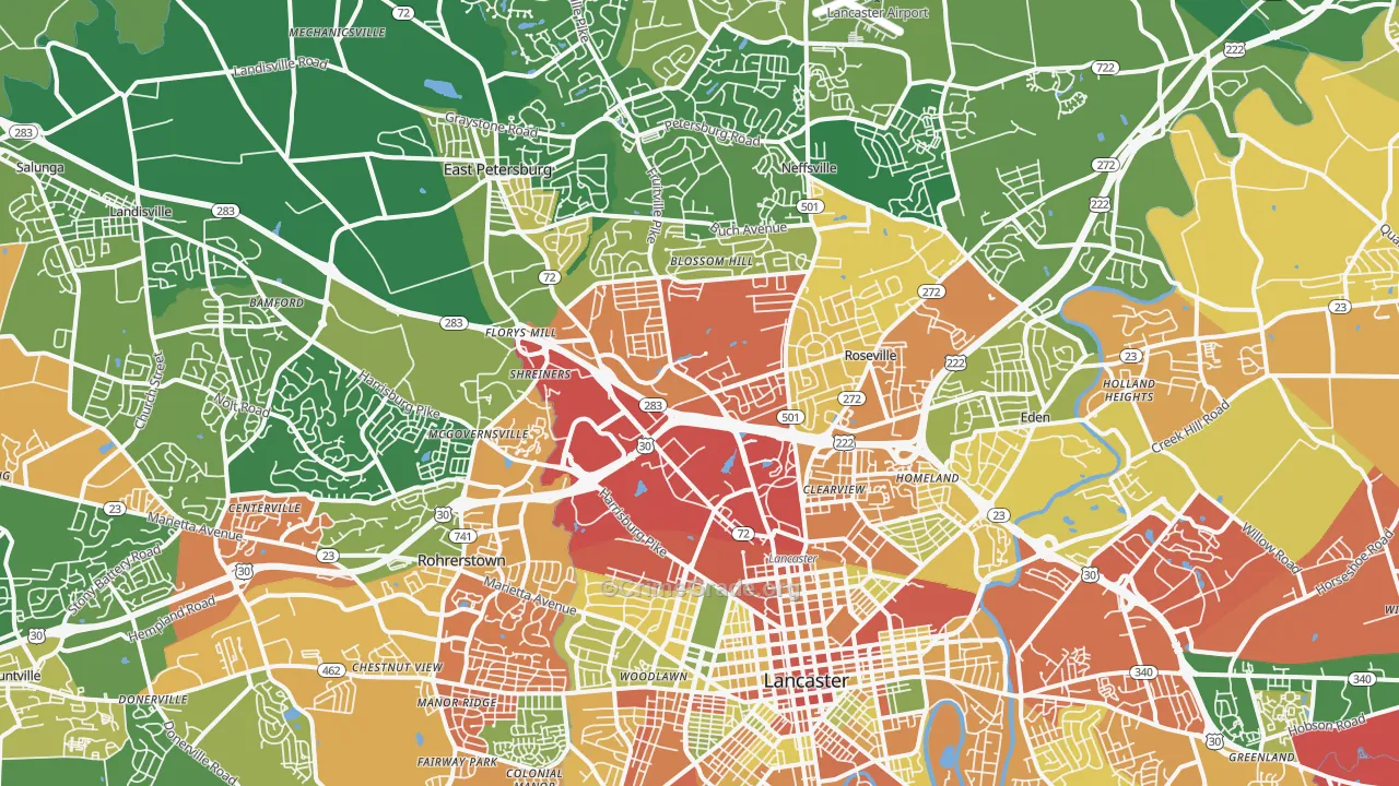 17601, PA Map of Theft Rates