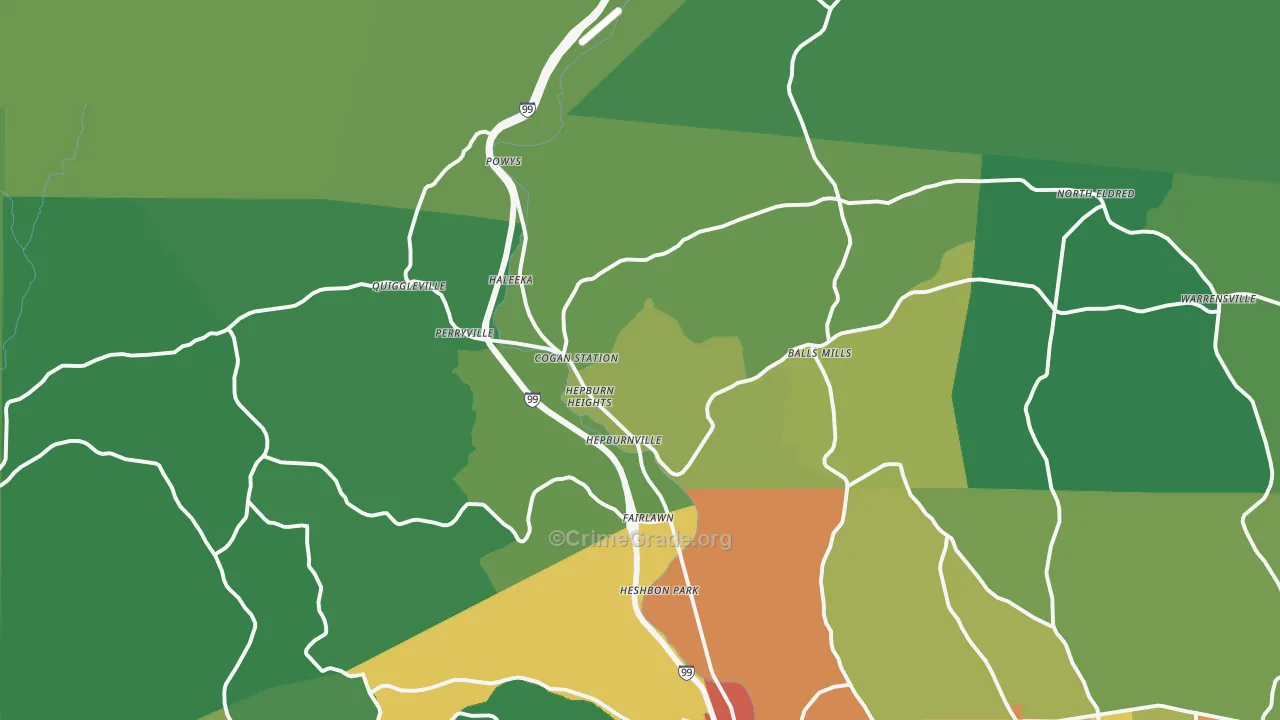 17728, PA Map of Theft Rates