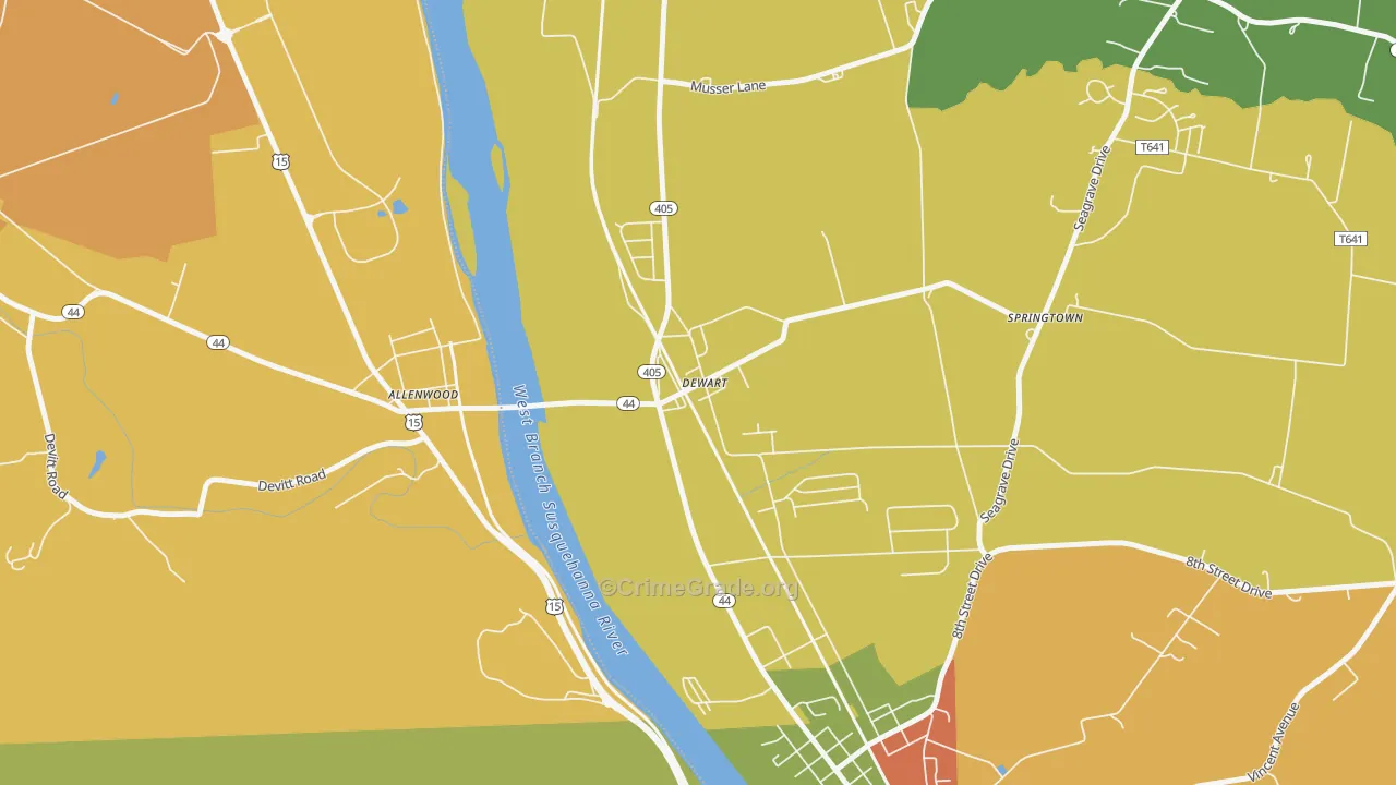 17730, PA Map of Theft Rates