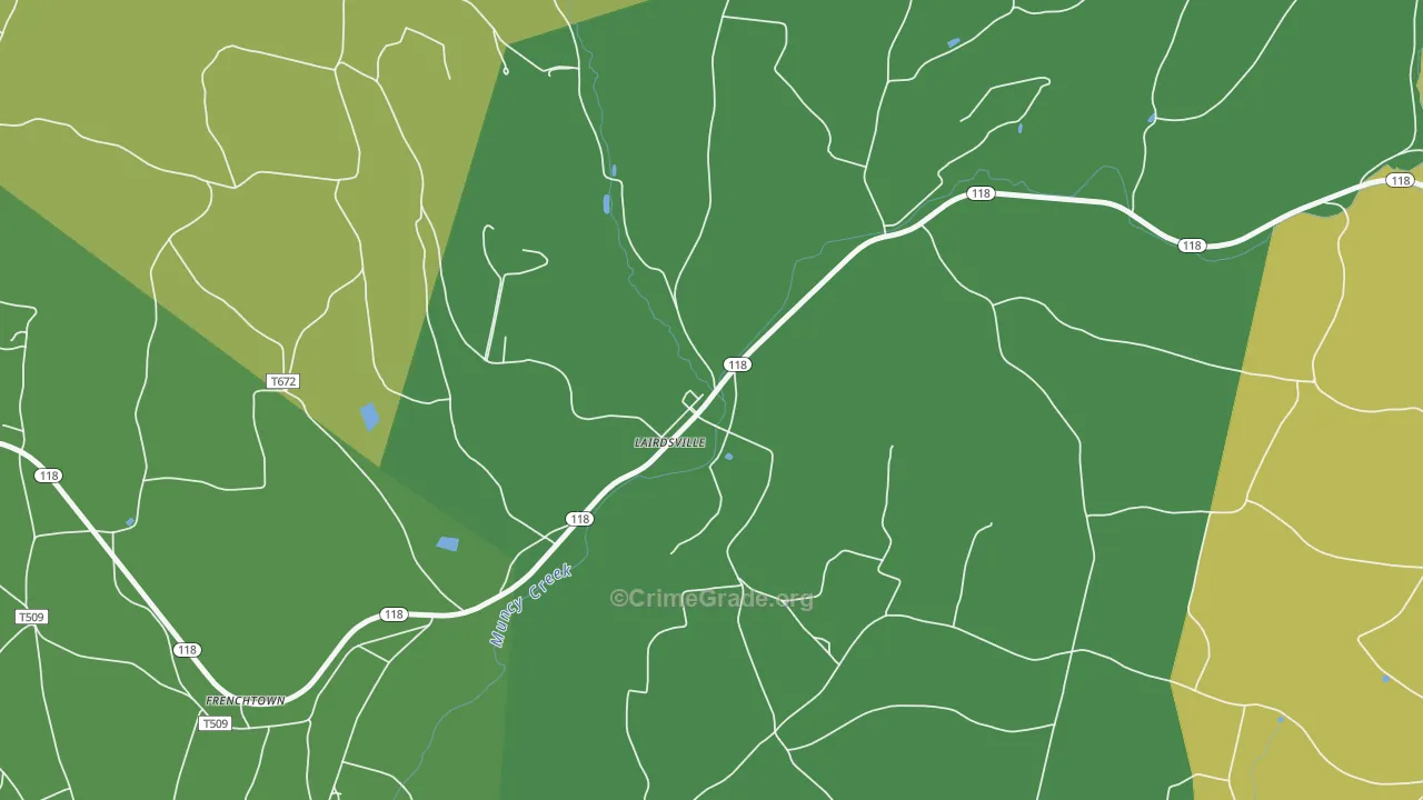 17742, PA Map of Theft Rates