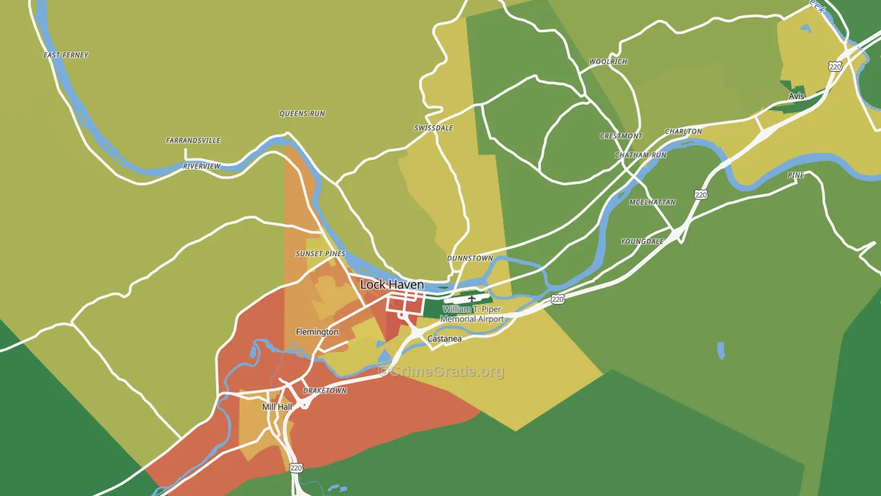 17745, PA Map of Theft Rates
