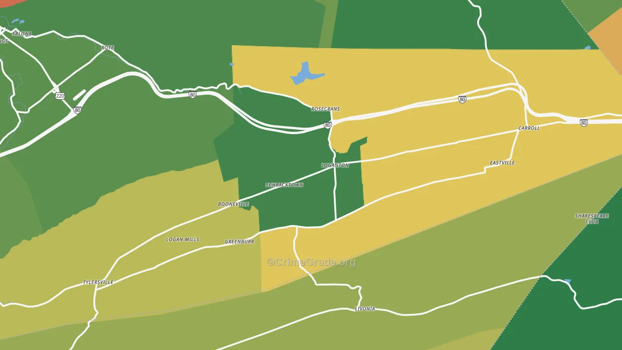 17747, PA Map of Theft Rates