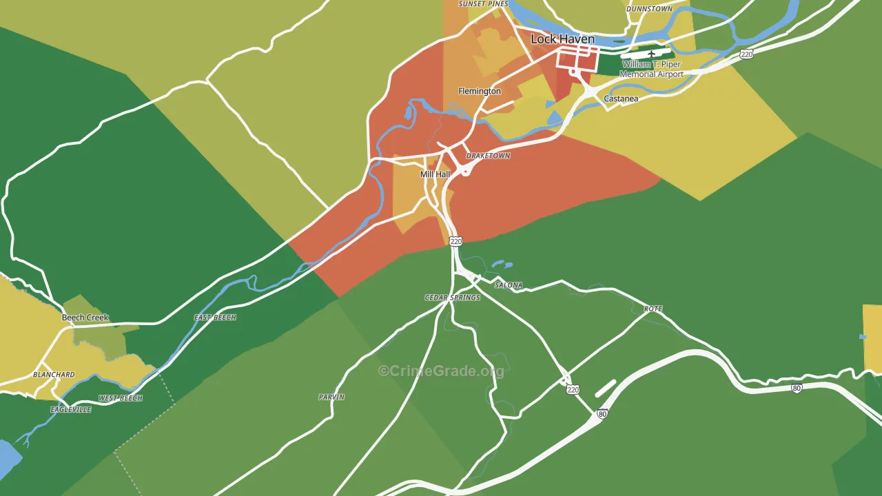 17751, PA Map of Theft Rates