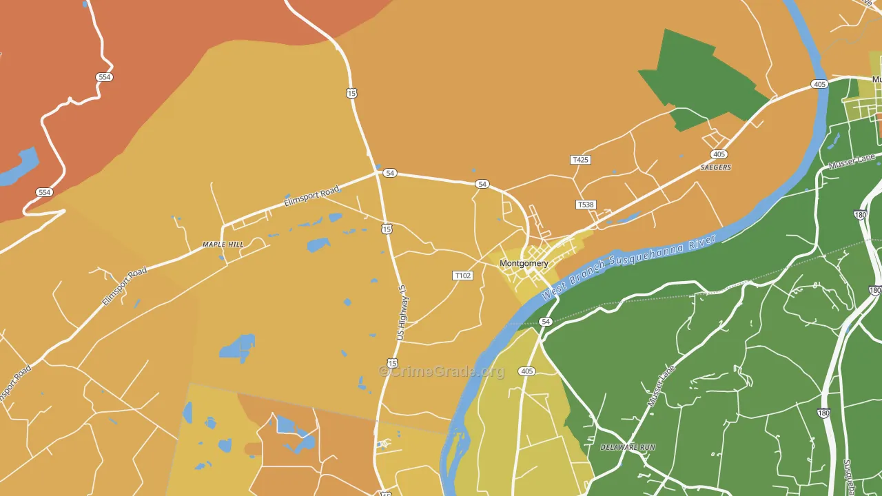 17752, PA Map of Theft Rates