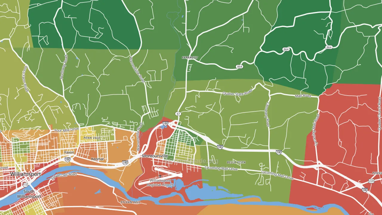 17754, PA Map of Theft Rates