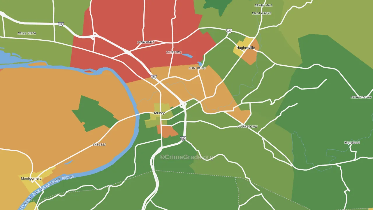 17756, PA Map of Theft Rates