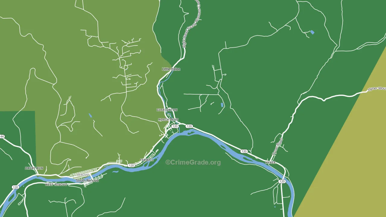 17760, PA Map of Theft Rates