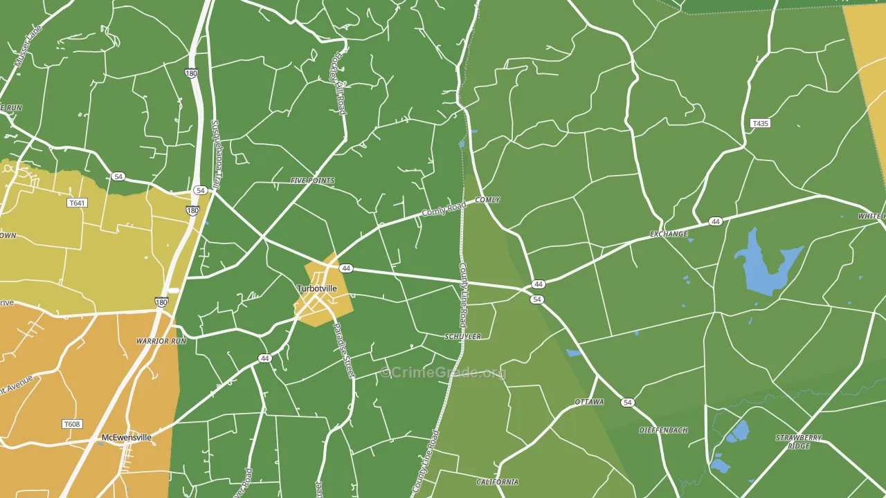 17772, PA Map of Theft Rates