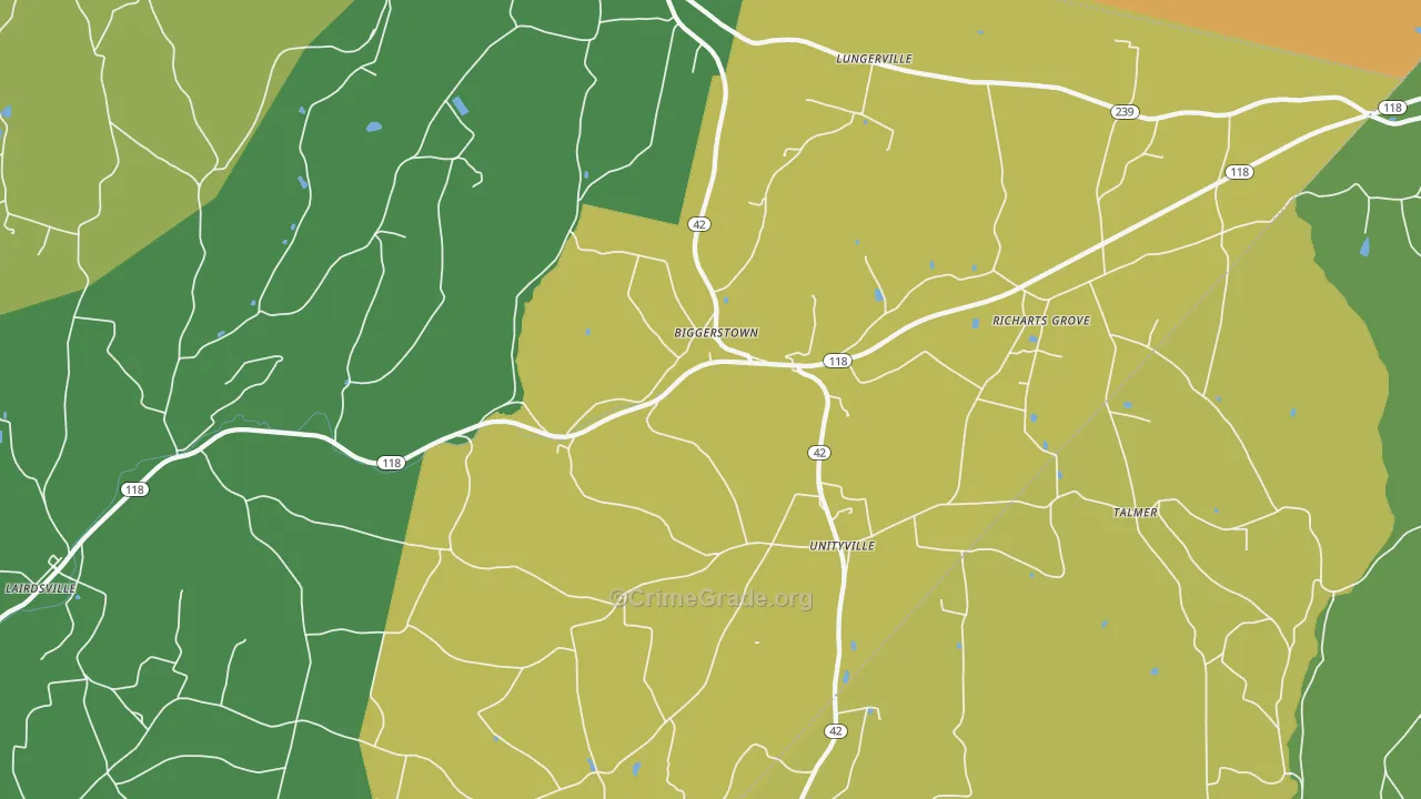 17774, PA Map of Theft Rates