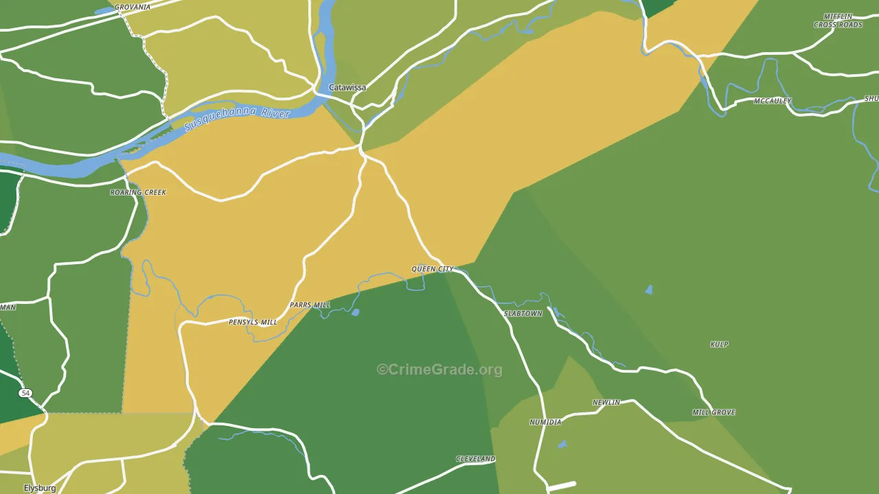 17820, PA Map of Theft Rates