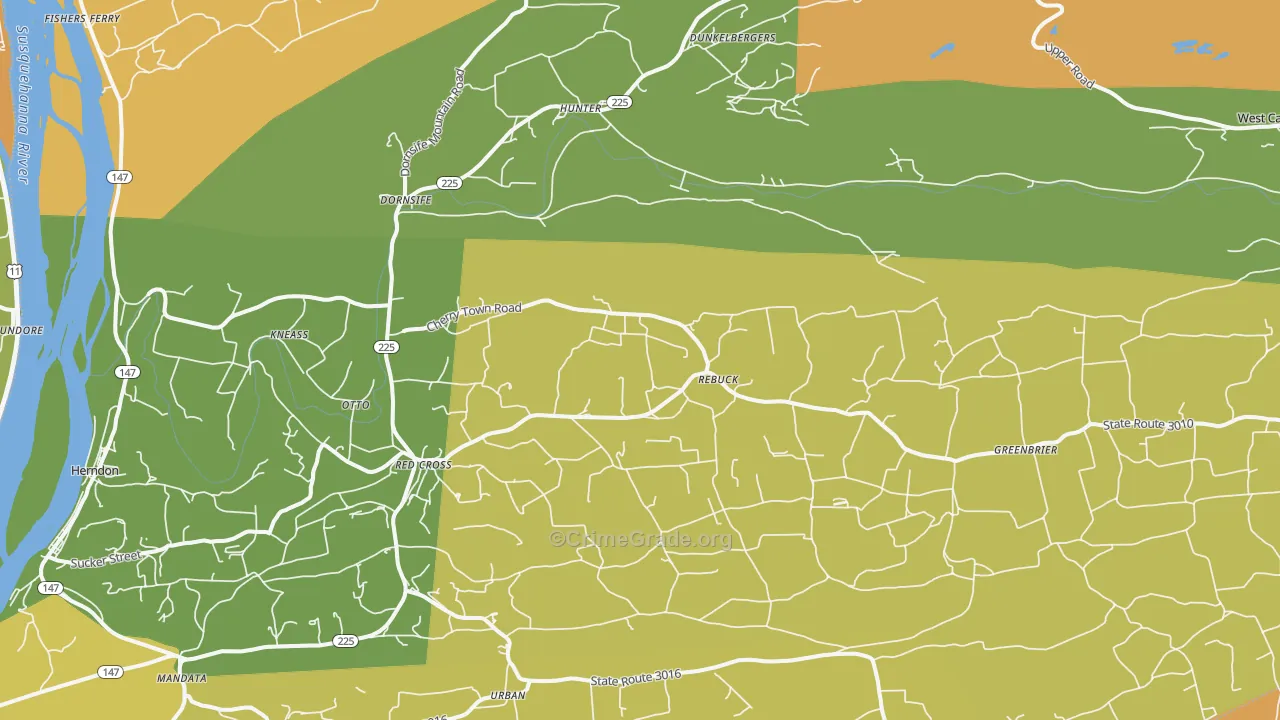 17823, PA Map of Theft Rates