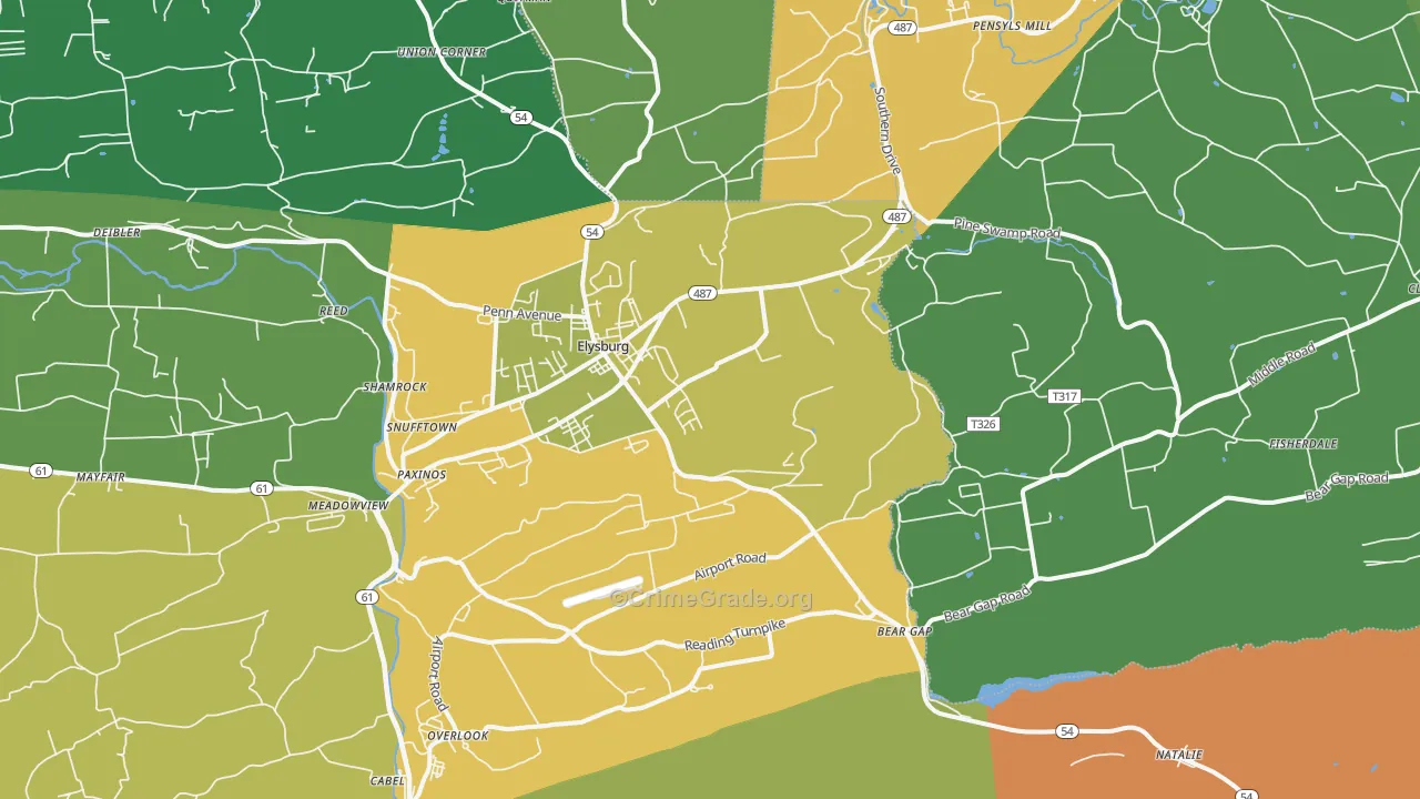 17824, PA Map of Theft Rates