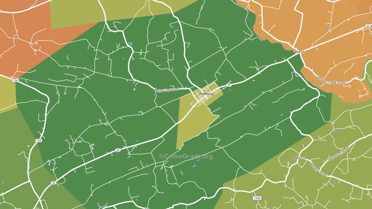 17827, PA Map of Theft Rates