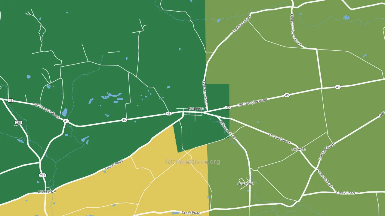 17829, PA Map of Theft Rates