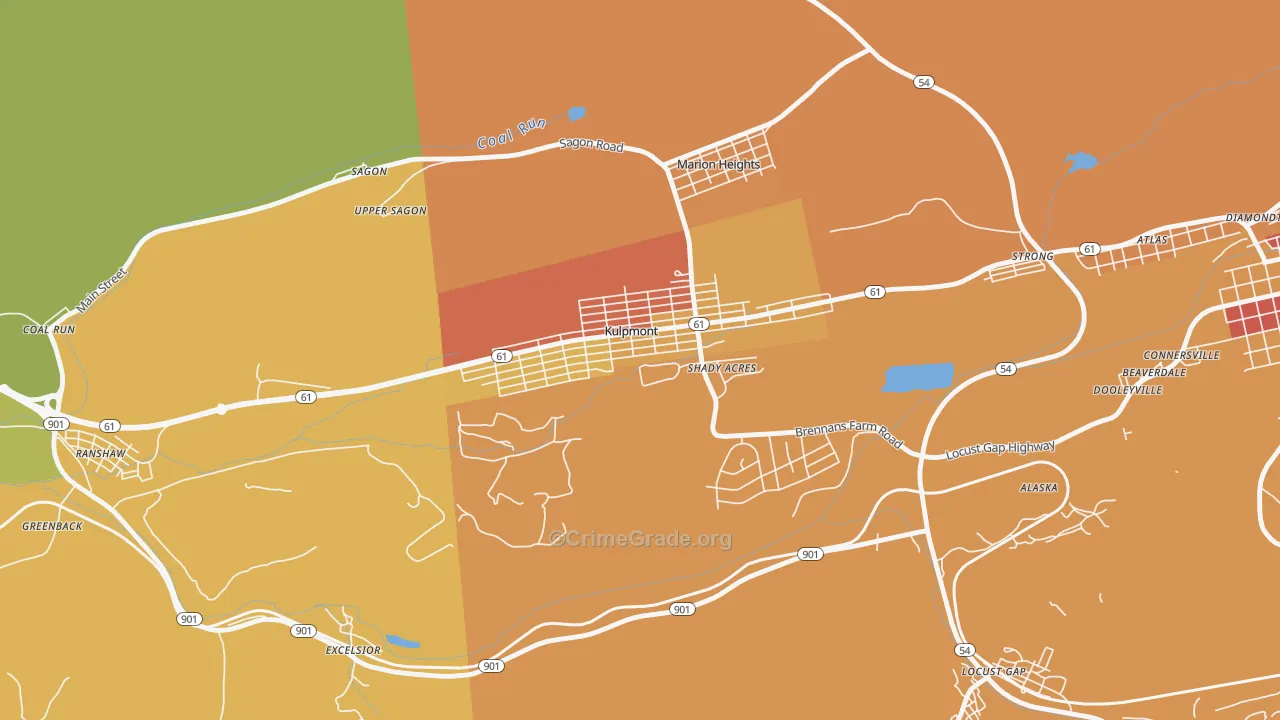 17834, PA Map of Theft Rates