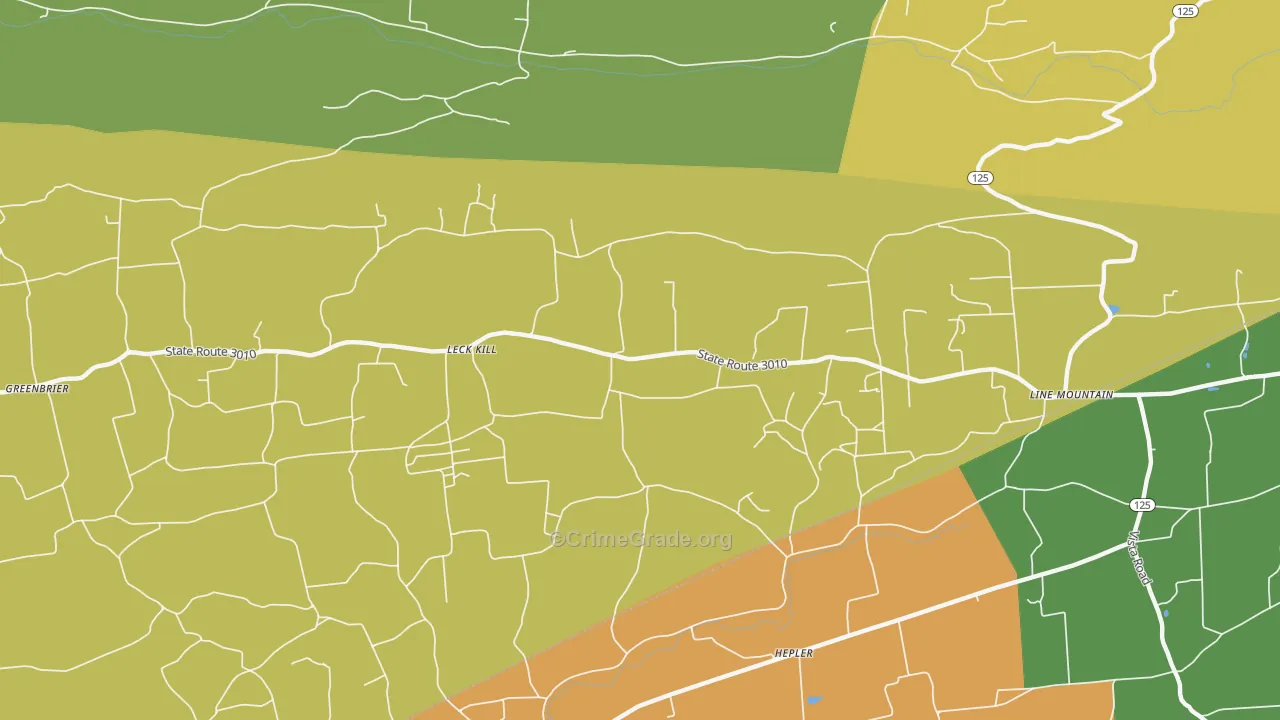 17836, PA Map of Theft Rates