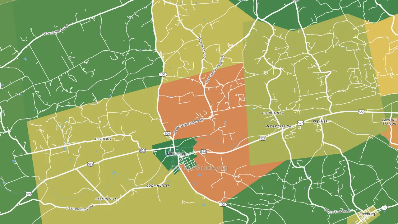 17842, PA Map of Theft Rates