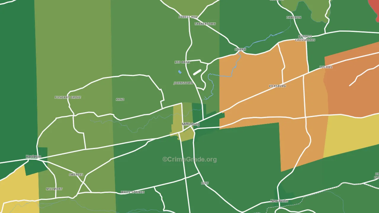 17844, PA Map of Theft Rates