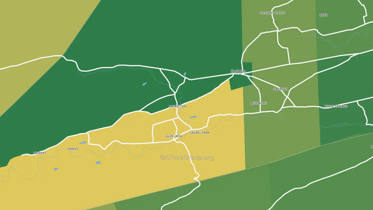 17845, PA Map of Theft Rates