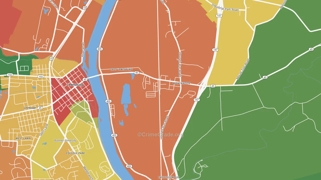 17850, PA Map of Theft Rates
