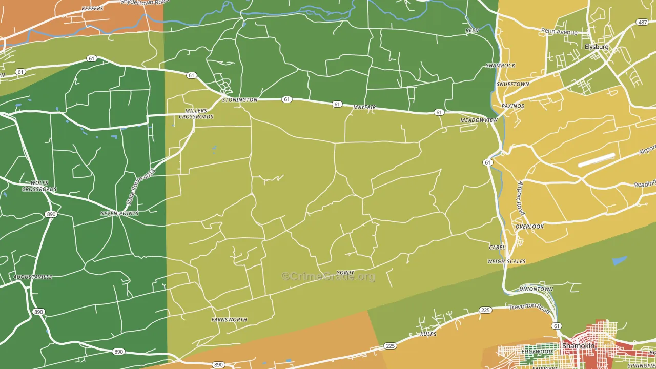 17860, PA Map of Theft Rates