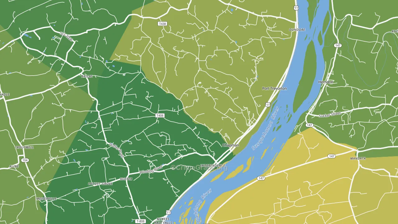 17864, PA Map of Theft Rates