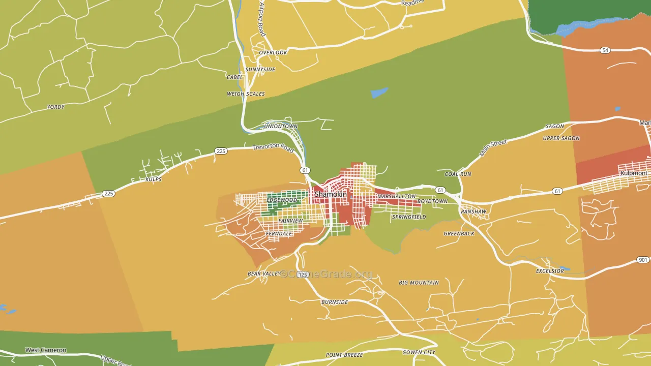 17866, PA Map of Theft Rates