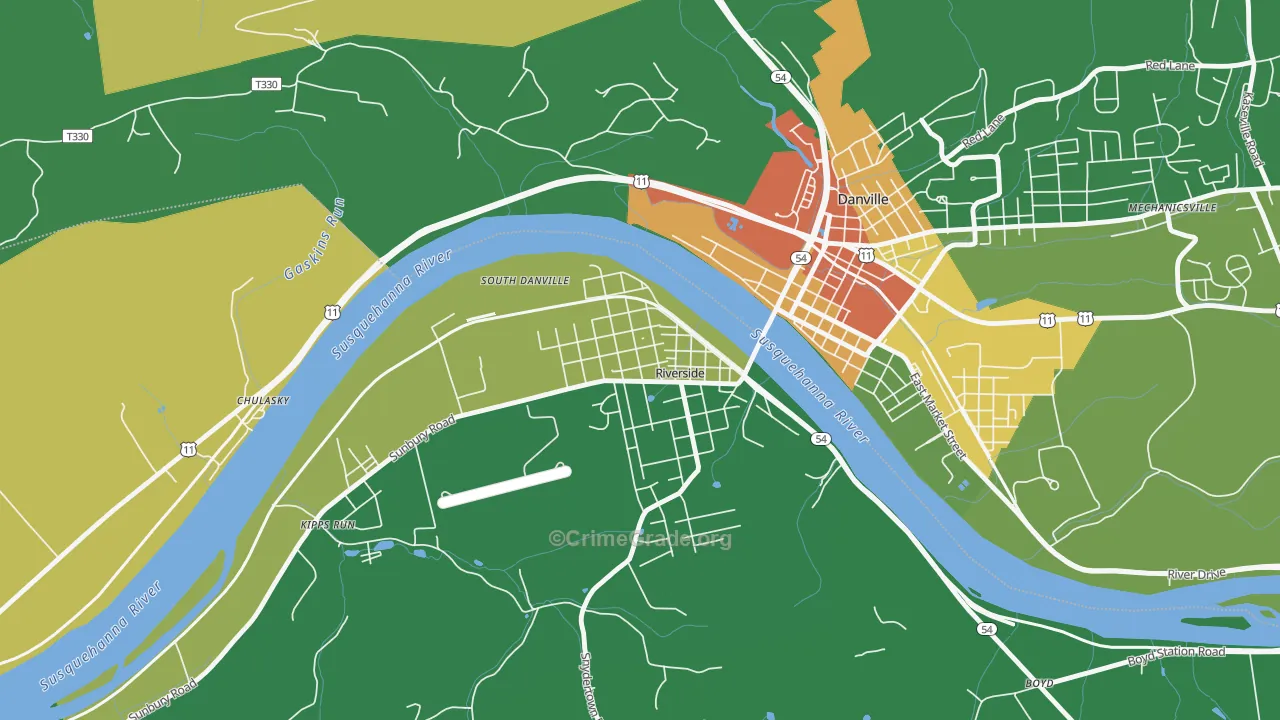 17868, PA Map of Theft Rates