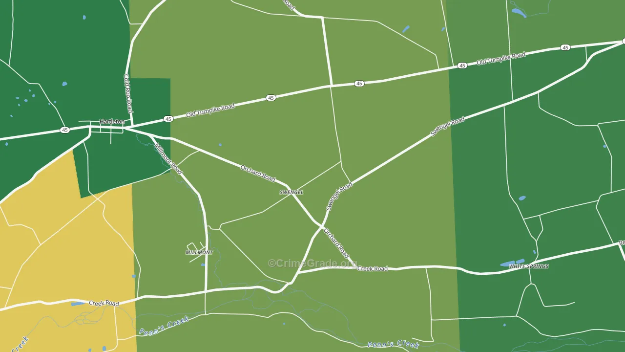 17880, PA Map of Theft Rates