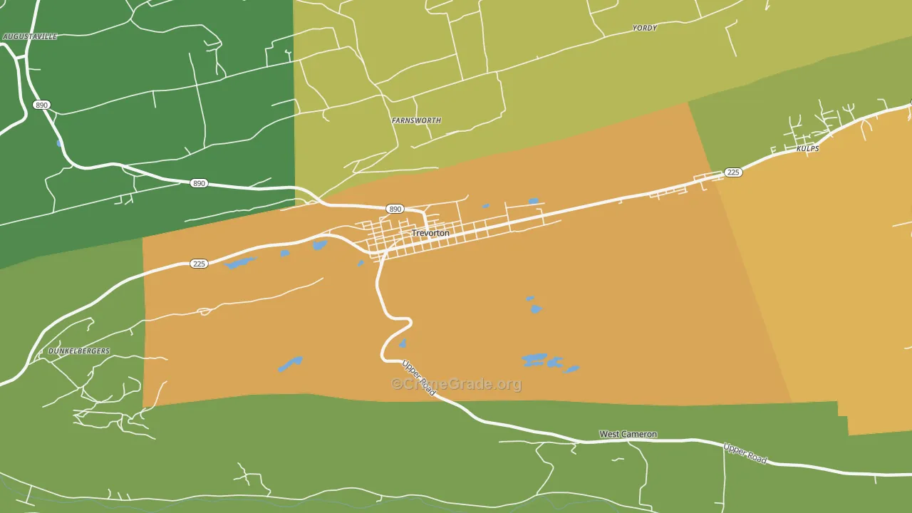 17881, PA Map of Theft Rates
