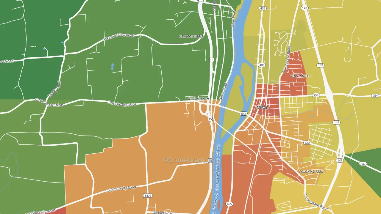 17886, PA Map of Theft Rates