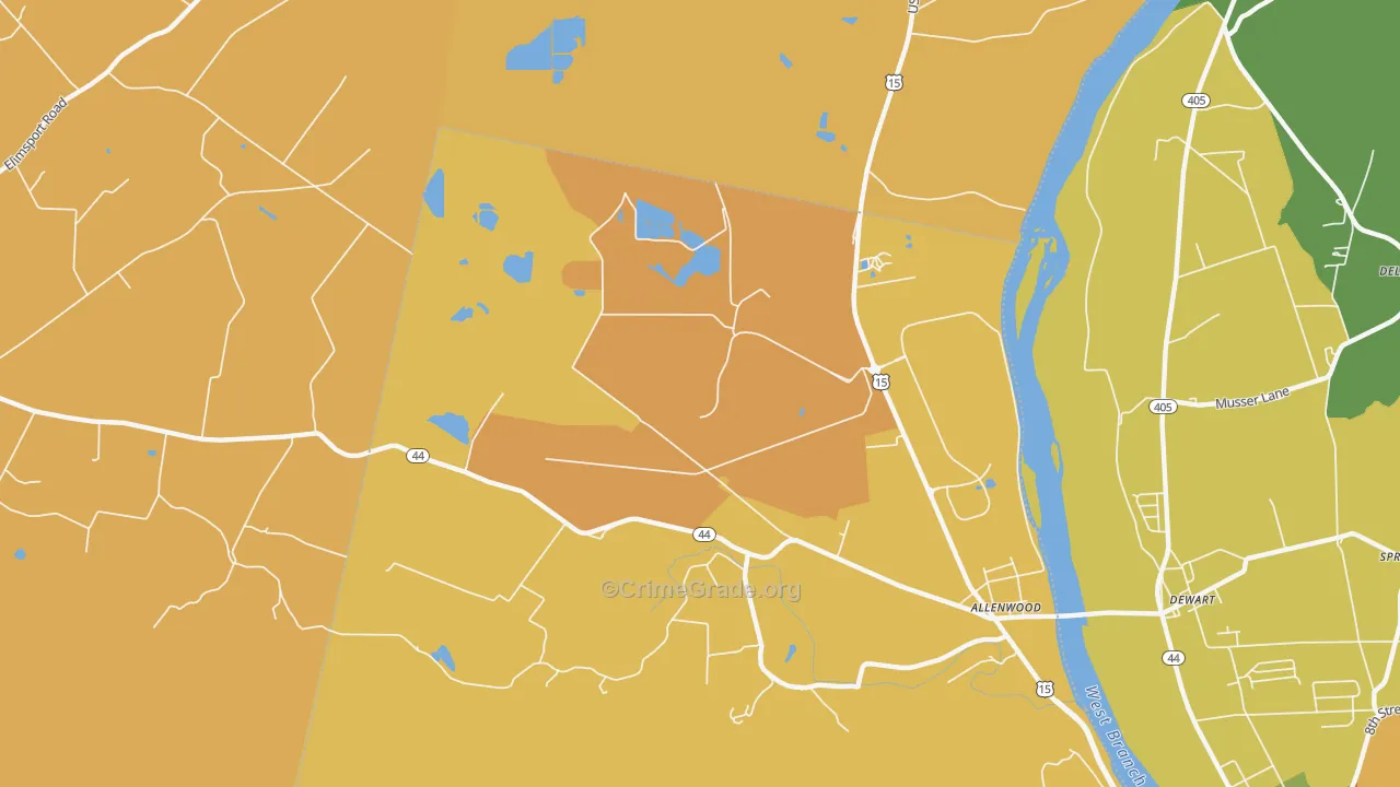 17887, PA Map of Theft Rates