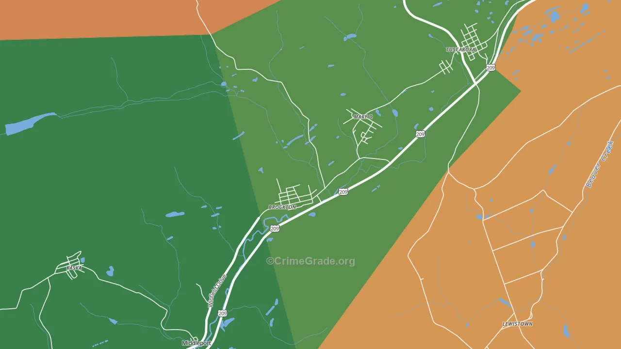 17925, PA Map of Theft Rates