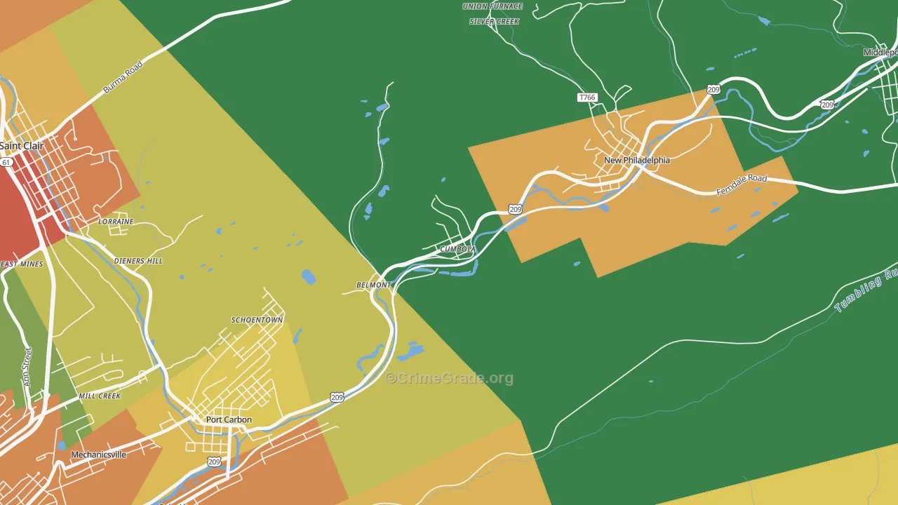 17930, PA Map of Theft Rates