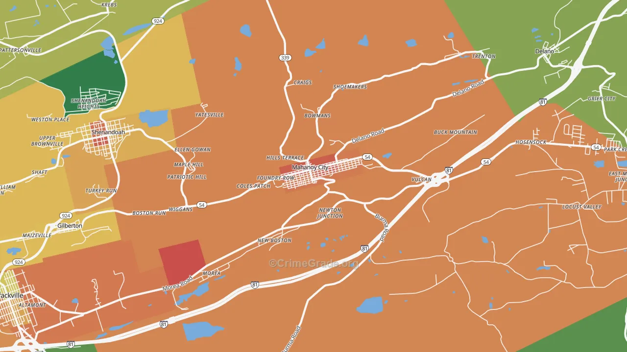 17948, PA Map of Theft Rates