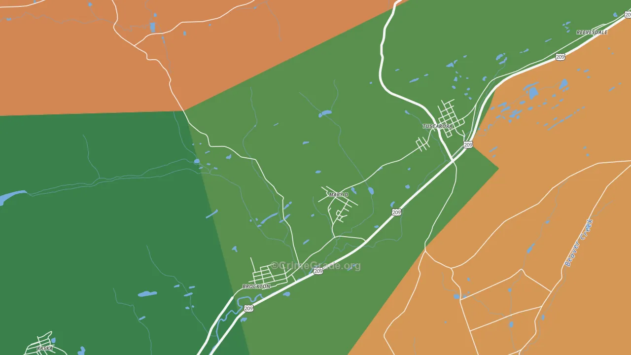 17952, PA Map of Theft Rates