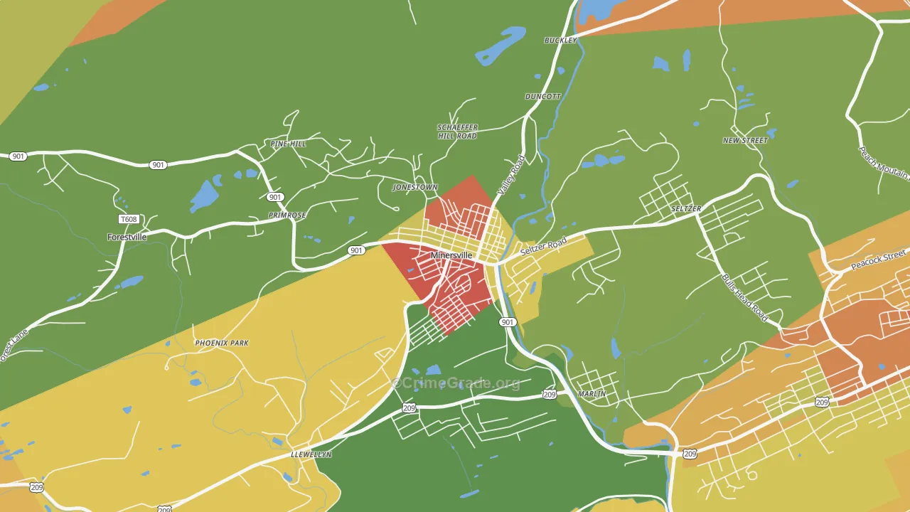 17954, PA Map of Theft Rates