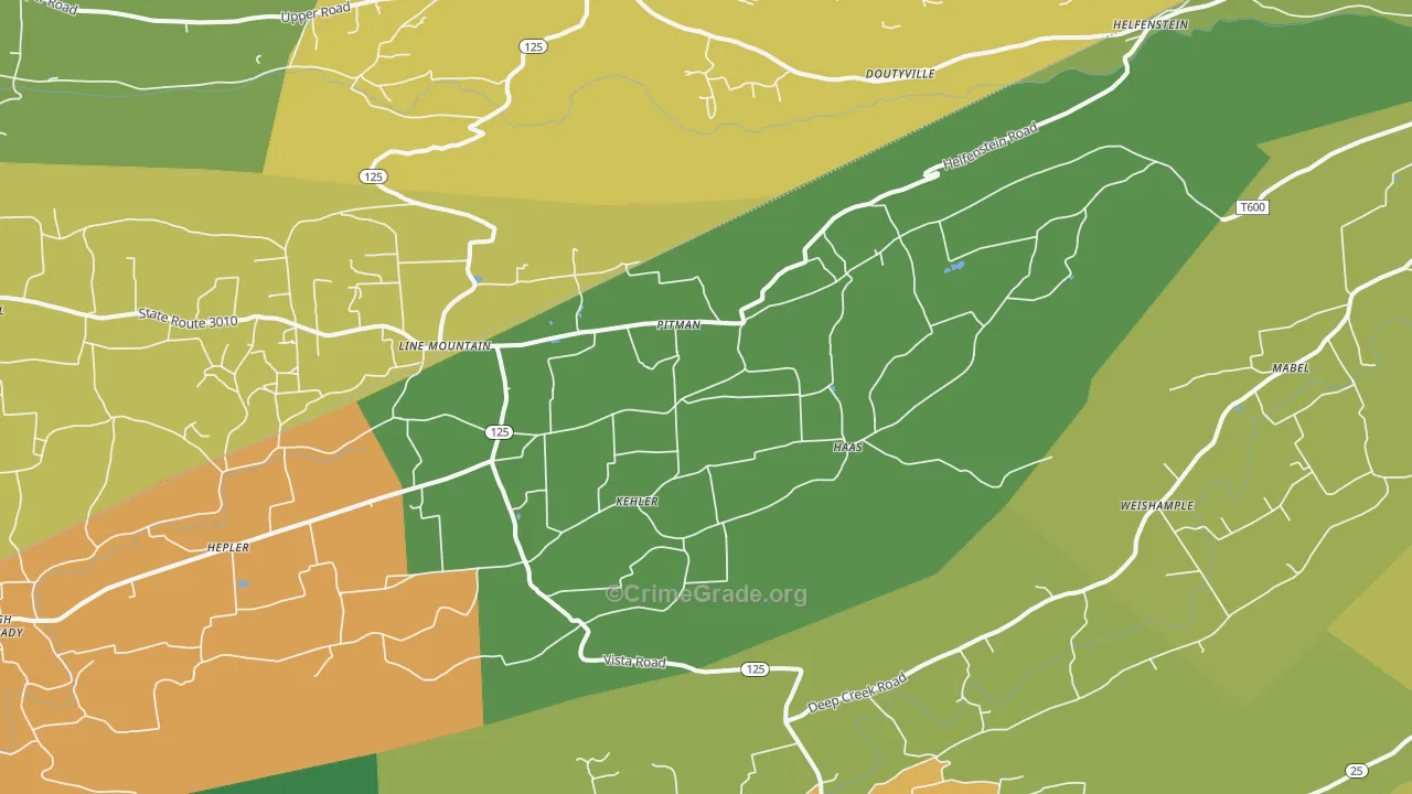 17964, PA Map of Theft Rates