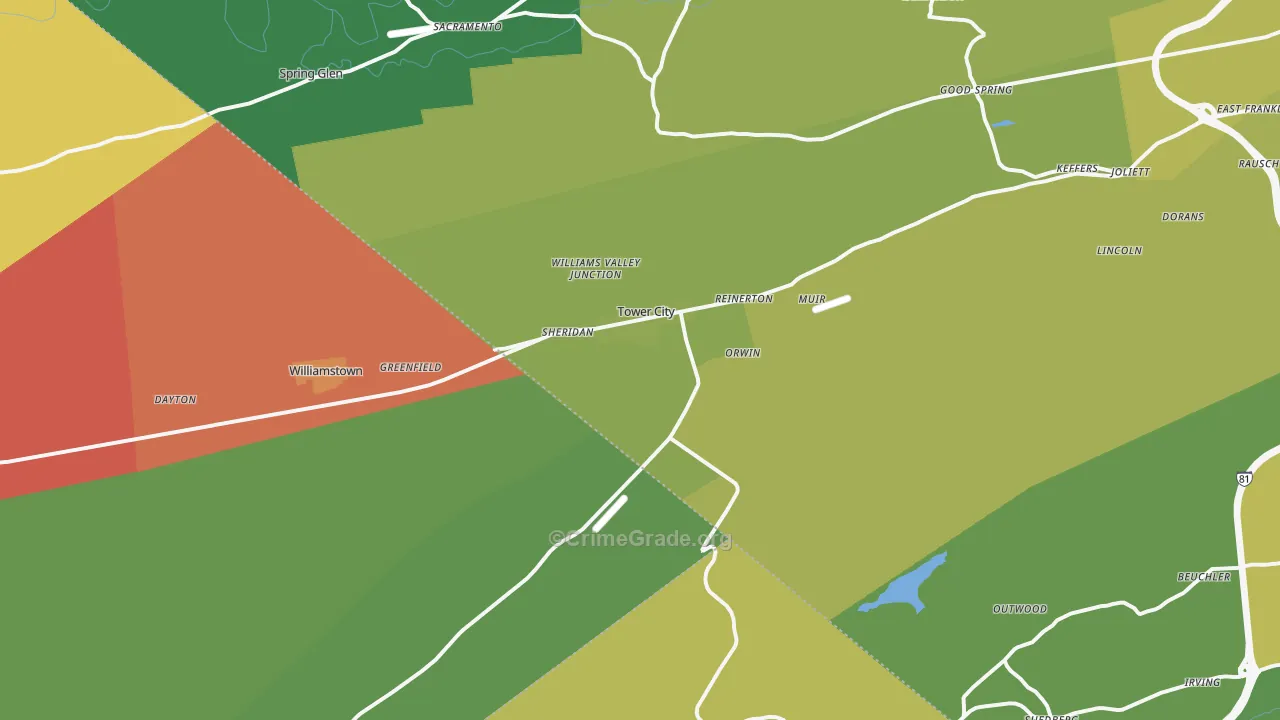17980, PA Map of Theft Rates